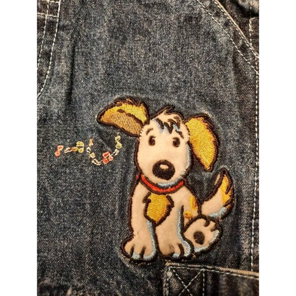 Vintage Baby Genius Denim Overalls w/Shirt 18 Months Embroidered Puppy Alligator - Picture 7 of 16